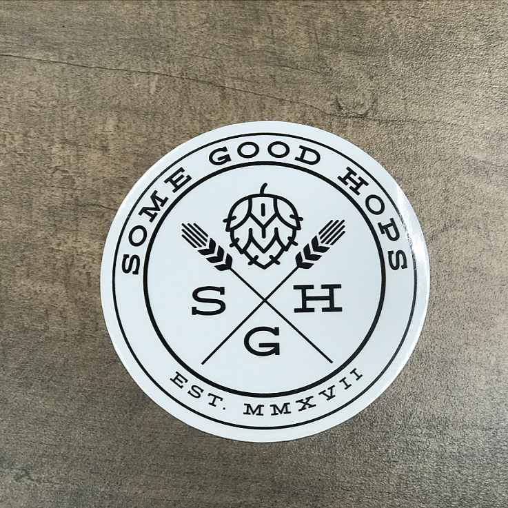 Some Good Hops Black Logo 3" Diameter Sticker - Some Good Hops