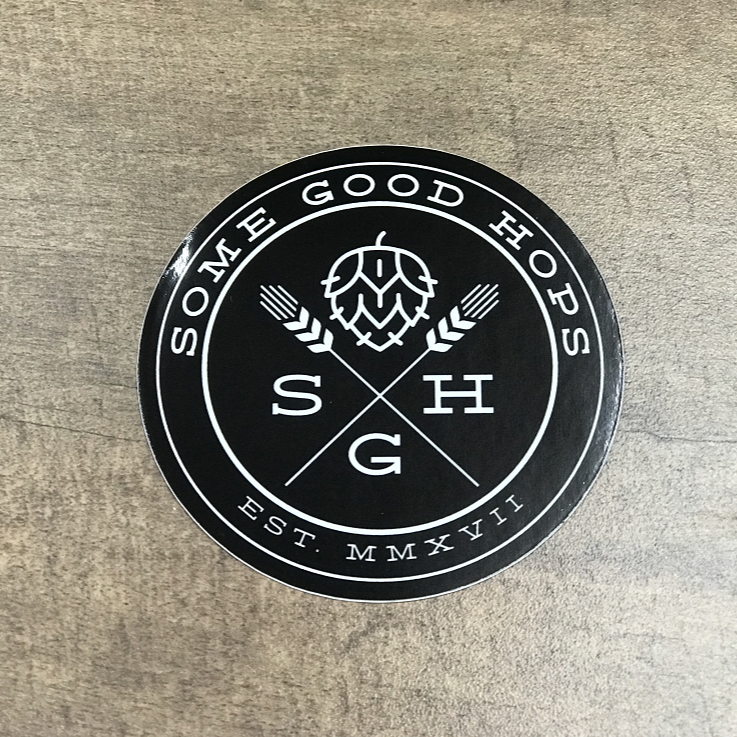 Some Good Hops White Logo 3" Diameter Sticker - Some Good Hops