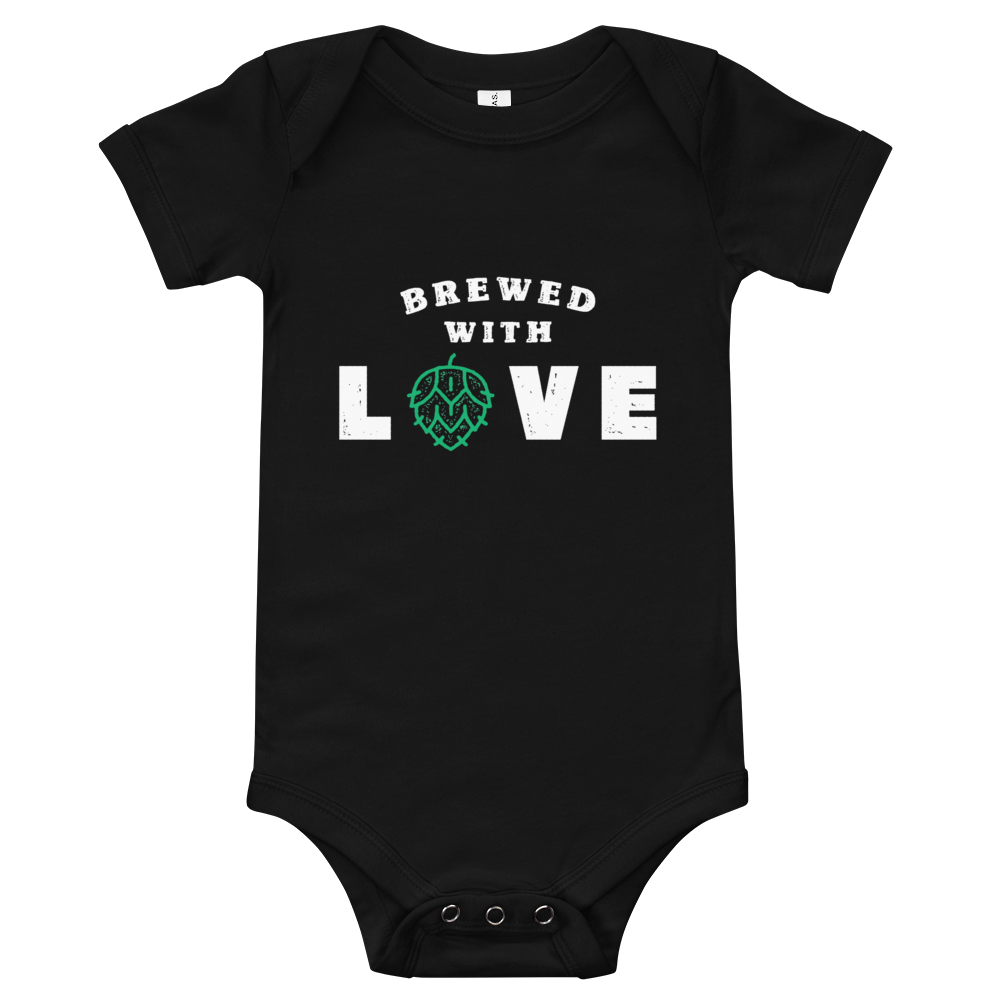 Brewed With Love Onesie - Black - Some Good Hops