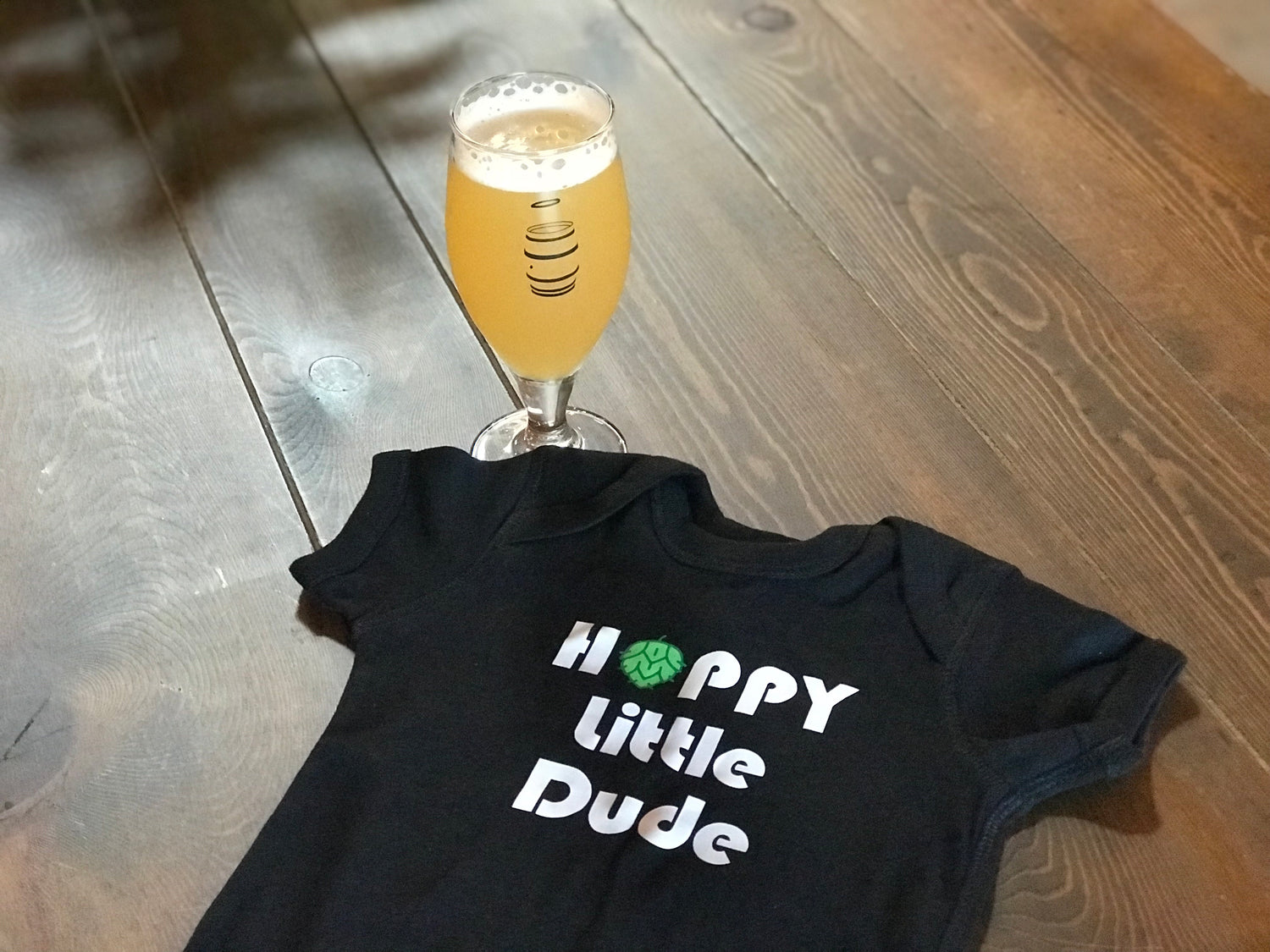 Hoppy Little Dude Black Onesie - Some Good Hops