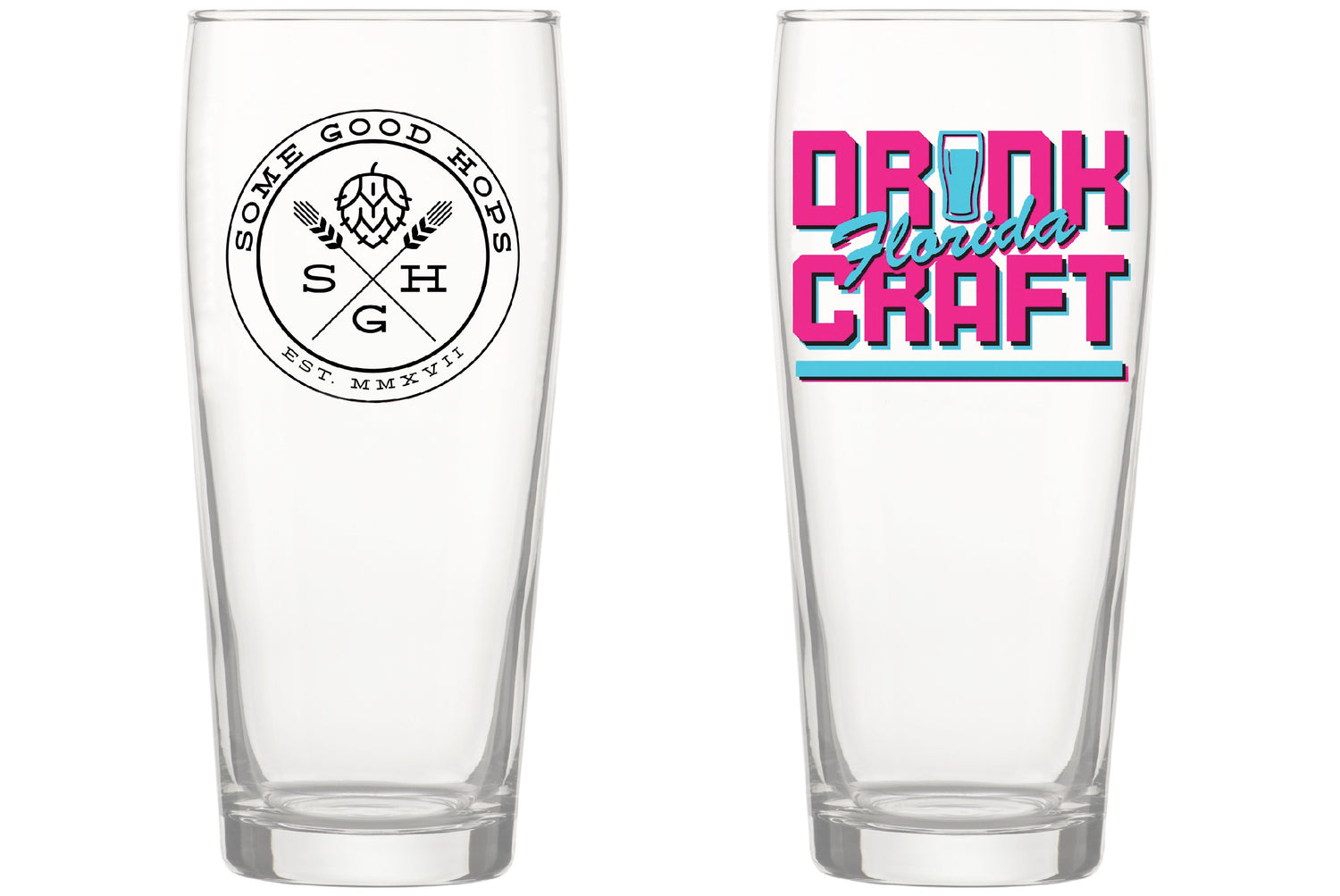 Drink Florida Craft Libbey 16 oz Beer Glass - Some Good Hops