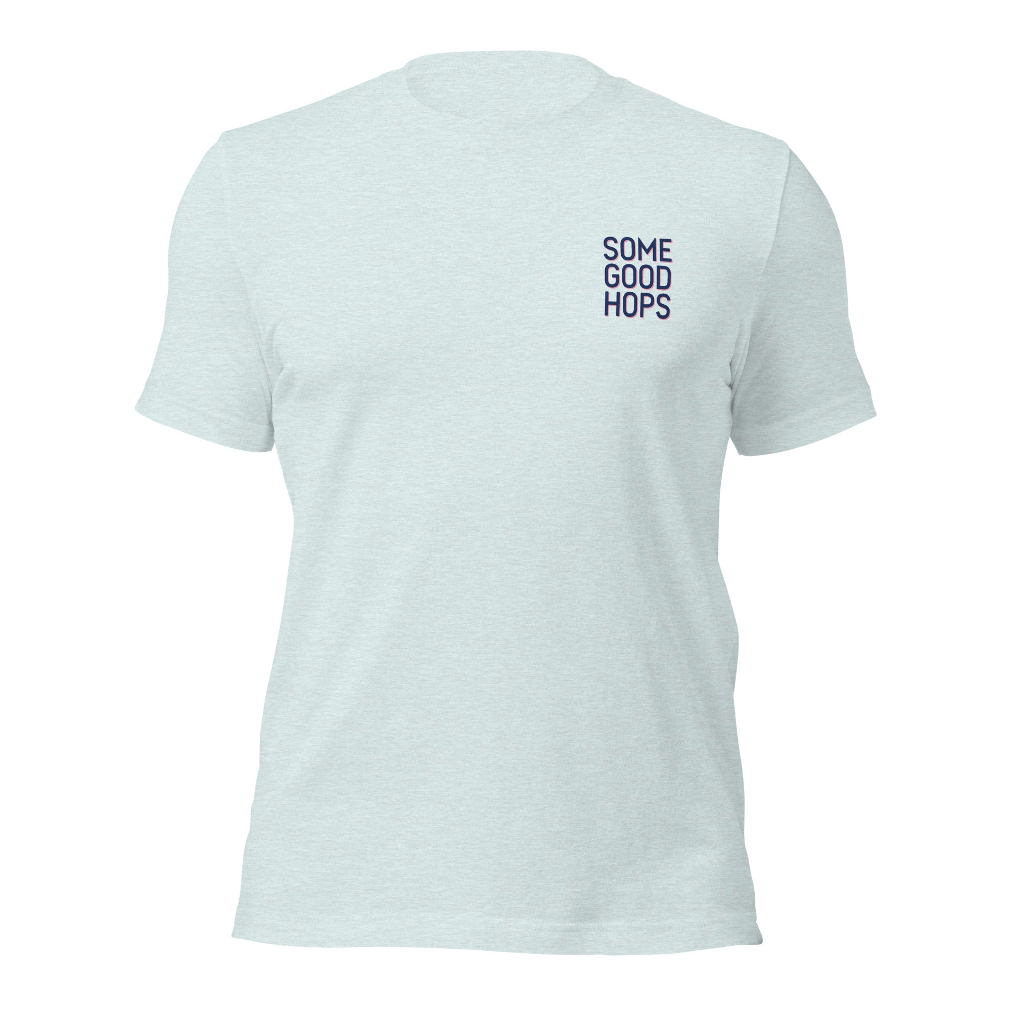 Some Good Hops Beach Lifeguard Tower T-Shirt - Heather Ice Blue (Front View 1)