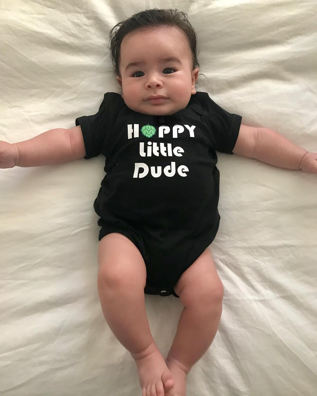 Hoppy Little Dude Black Onesie - Some Good Hops