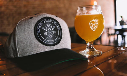 Some Good Hops Heather Gray Snapback Hat with Black Bill - Some Good Hops