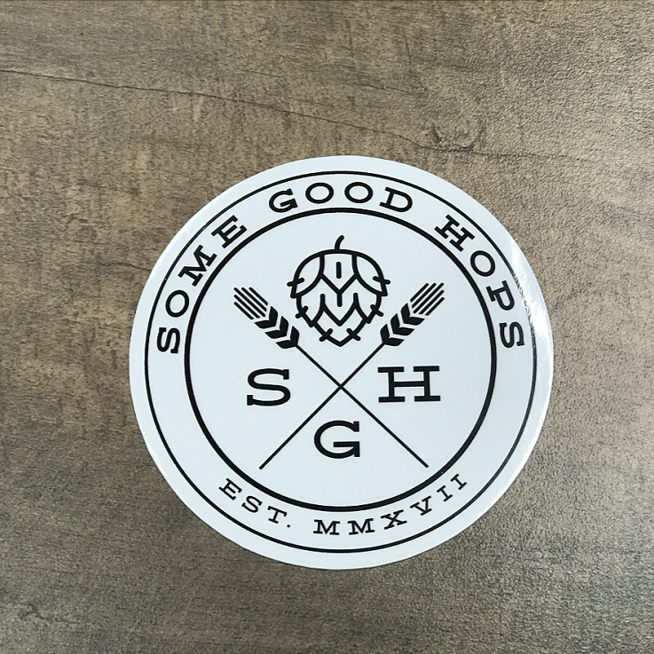 Some Good Hops Black Logo 3&quot; Diameter Sticker - Some Good Hops