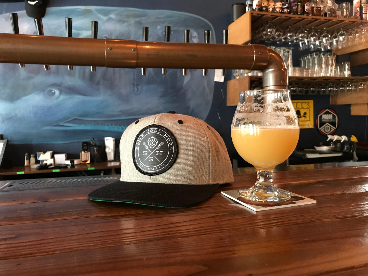 Some Good Hops Heather Gray Snapback Hat with Black Bill - Some Good Hops