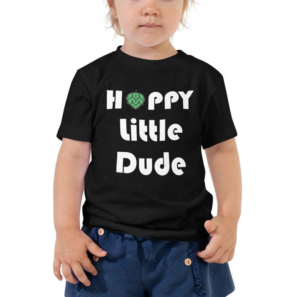 Hoppy Little Dude Black Toddler Shirt - Some Good Hops Model
